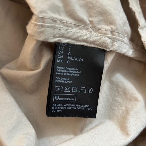 ❤️ H&M Men's Light Tan Hooded Raincoat L - Picture 10 of 10